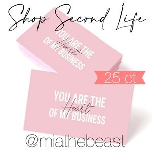 3/$20📦 25 Thank You cards for orders - pink You are the heart of my business